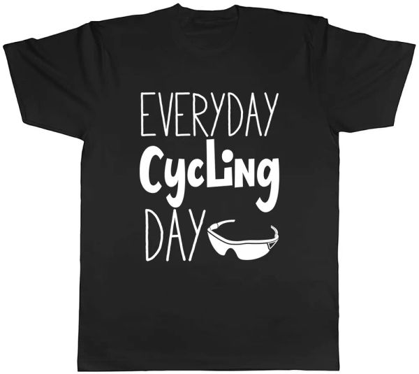 

everyday cycling day mens t-shirt tee, White;black