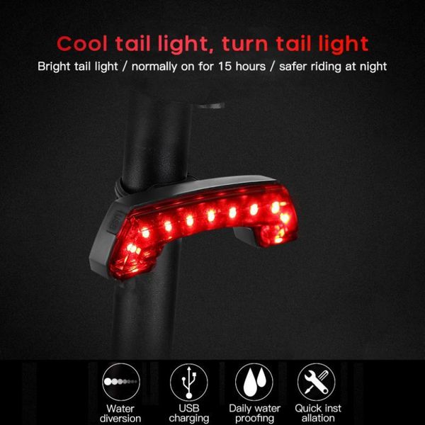 

bike lights smart bicycle rear light auto start/sbrake sensing ipx6 waterproof usb charge cycling tail taillight led back