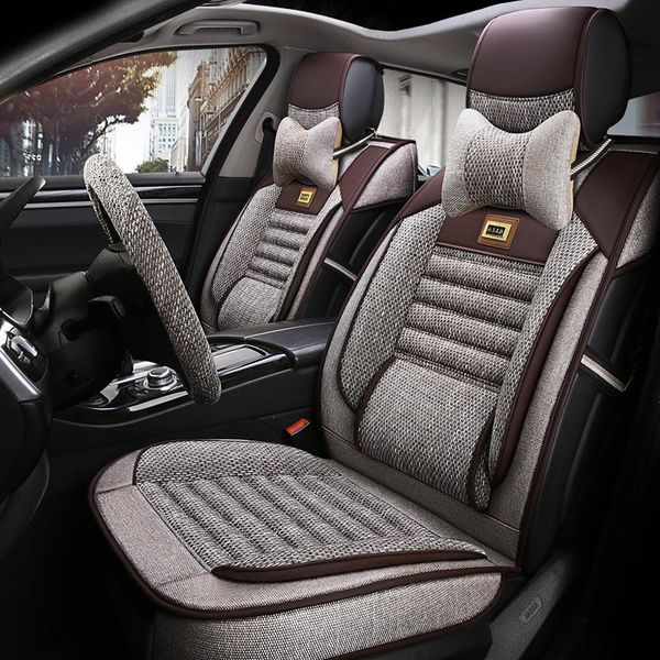

fashion flax linen car seat cover full set covers
