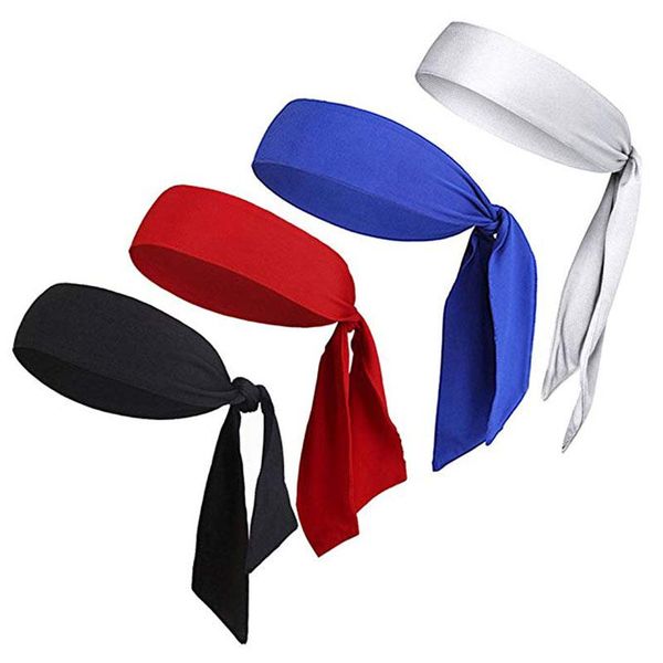 

universal sweatband headband yoga basketball gym sport stretch tennis running solid color pirate, Yellow;black