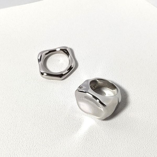 

cluster rings ring female fashion personality ins tide plain jewelry accessories, Golden;silver