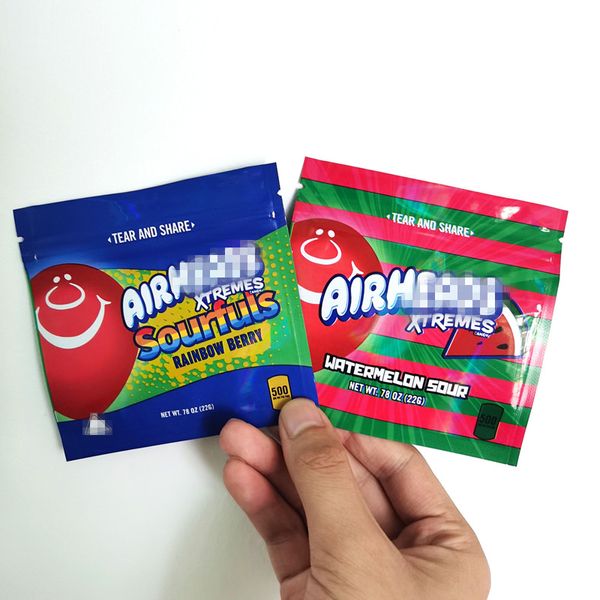 

medicated airhead xtreme gummies edibles packaging bag resealable empty watermelon strawberry cherry bites rainbow candy zilock mylar bags e