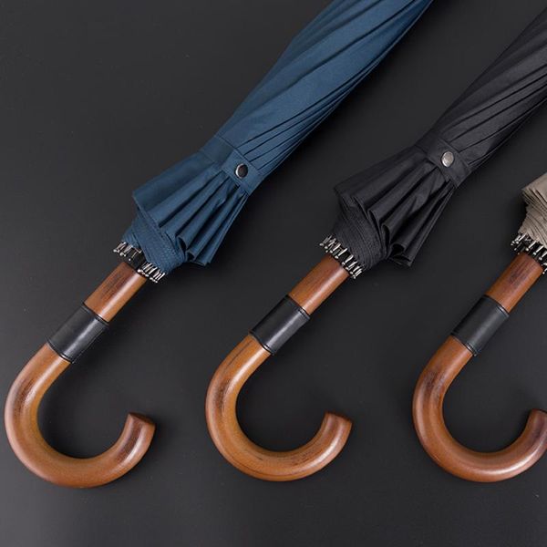 

umbrellas japanese strong big umbrella 16k long men business large golf windproof parapluie rain women sy003