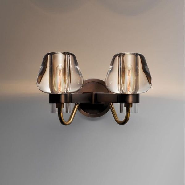

wall lamp postmodern copper american retro nordic design light glass restaurant study bedroom villa golden sconce