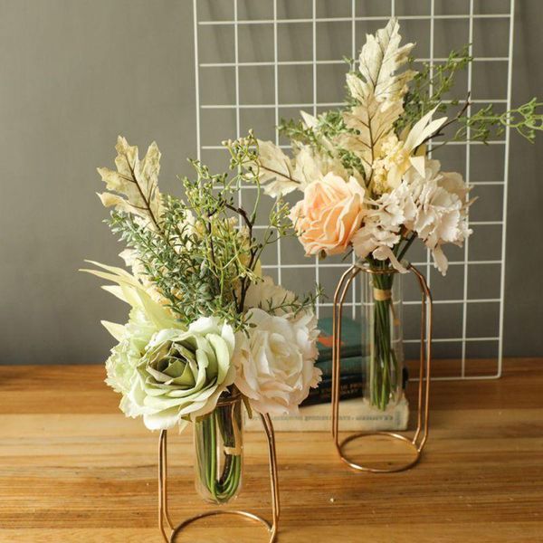 

dry burned hydrangea artificial rose bouquet patio indoor outdoor house office decor wedding decorative flowers & wreaths