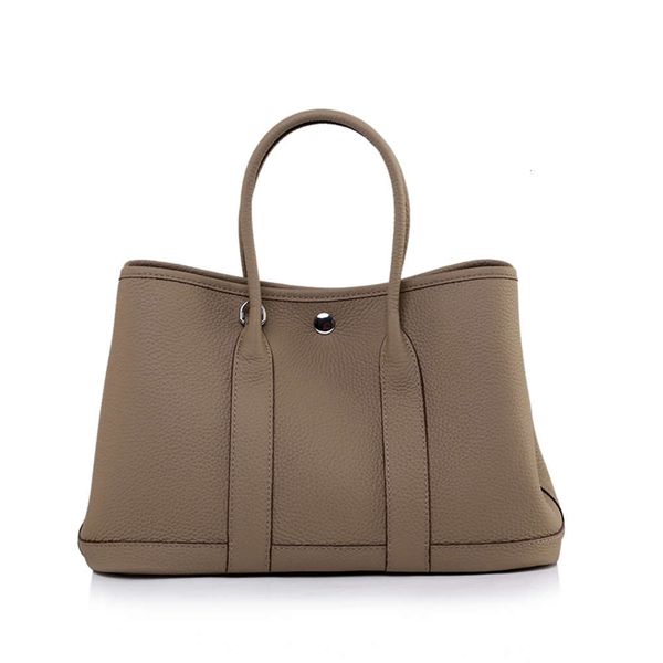 

h ermes genuine leather bag garden party tote hand women famous brands cow shoulder with real logo