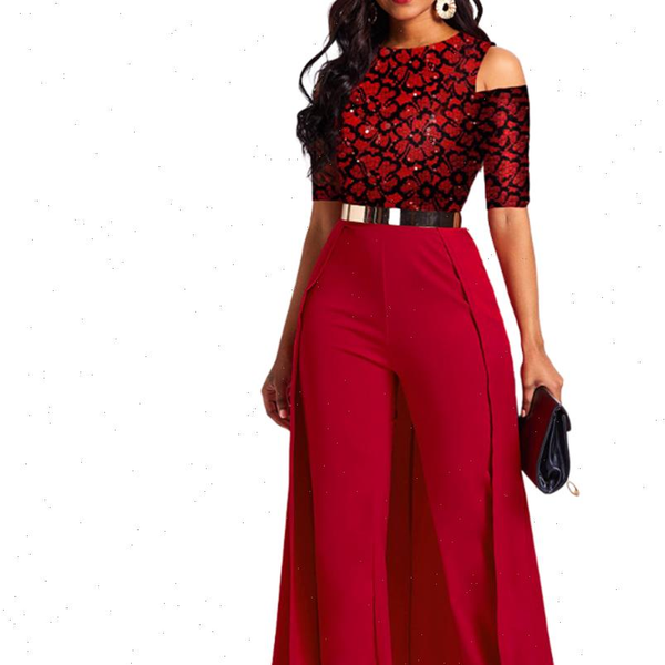 

summer fall outfits lace women rompers one piece wide leg elegant jumpsuit trousers female plus size overalls, Black;white