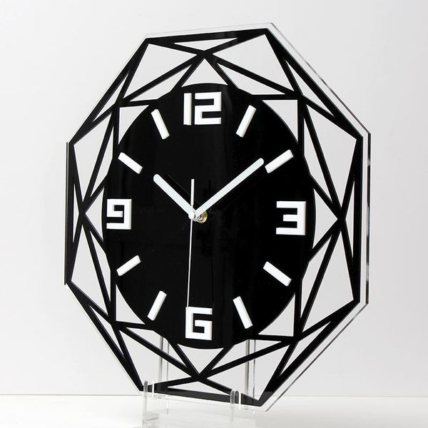 

large wall clock modern design home decor acrylic 3d watch living room decoration silent metal pointer undefined clocks