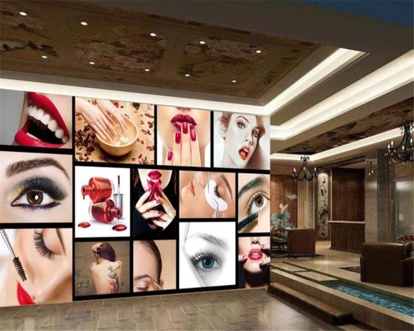 

wallpapers drop customize any size european and american fashion beauty salon eyebrows nail backdrop 3d wall murals