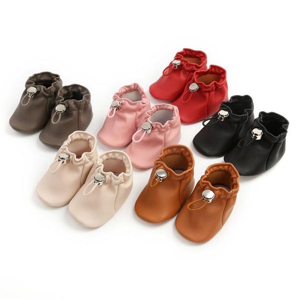 

first walkers 2021 casual born baby frist walker boy girl pu leather pocket shoes soft sole toddler 0-18m style