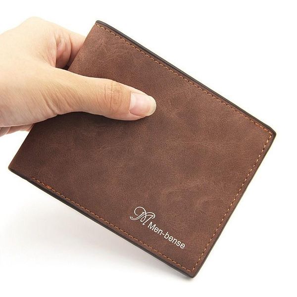

wallets vintage leather men short minimalist dull polish thin letter print wallet brown small youth money holder portmoney, Red;black