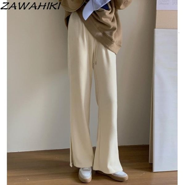 

women's pants & capris hawahiki corduroy women solid vintage drawstring high waist mujer pantalones ins spring korean fashion style tro, Black;white
