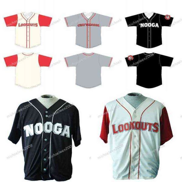 

mens chattanooga lookouts beige grey black custom double stitched shirts baseball jerseys high-quality