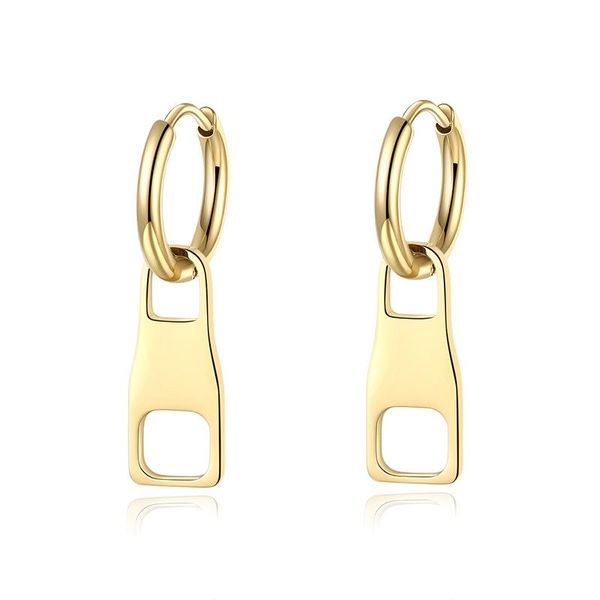 

yoiumit 2021 stainless steel earrings cold wind exaggerated temperament personality geometric female hoop & huggie, Golden;silver