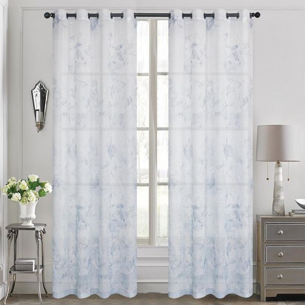 

curtain & drapes pastoral translucent scenic printed sheer for in living room