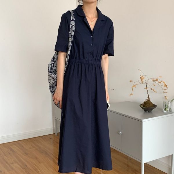 

[ewq] women green high waist pleated single breasted dress new v-neck short puff sleeve loose fashion tide summer 16f0998 210423, Black;gray