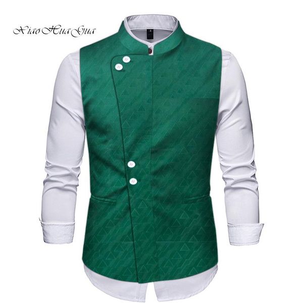 

ethnic clothing one piece vest african clothes for men formal suit stand collar sleeveless plus size dress vests wyn1330, Red