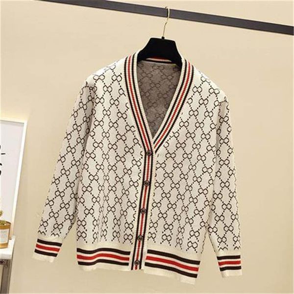 

21ss sweater cardigan women's casual v-neck jacket autumn winter slim fit long sleeves womens knit pull homme fashion coat clothing, Black;brown