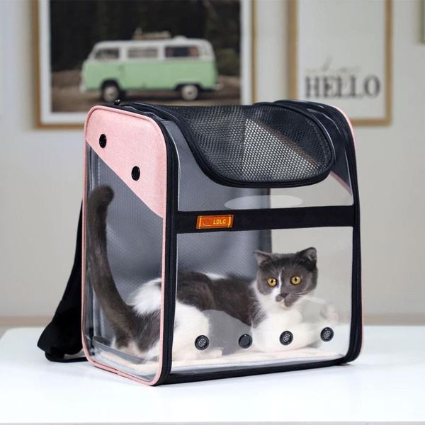 

cat carriers,crates & houses 2021 carrier-bag backpack travel outdoor double-shoulder portable mesh pet-dog -out
