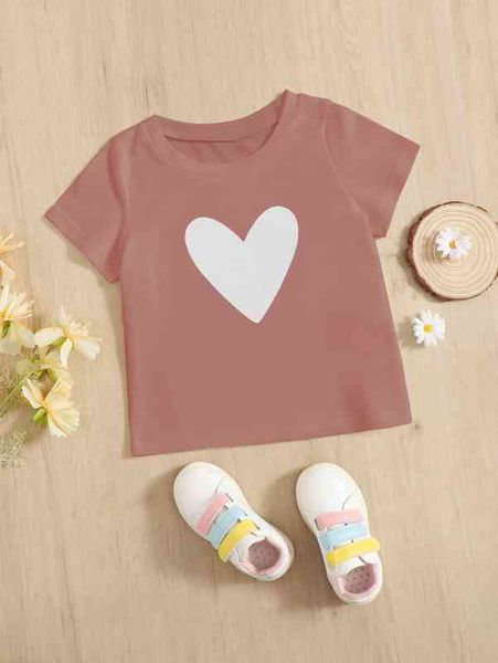 

baby heart print tee she, Black