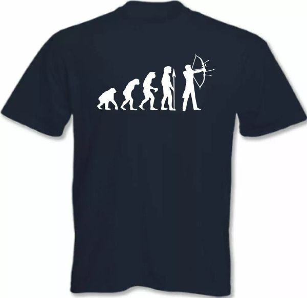 

, archery t-shirt evolution funny men, White;black