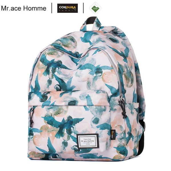 

backpack green printing 14inch lapwomen school men waterproof travel bagback boy college bags for girl