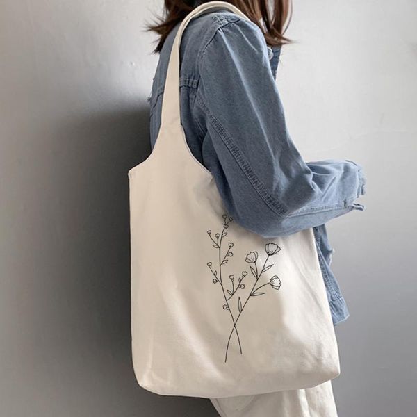 

retro literary canvas bag women shoulder harajuku cotton shopping shopper ladies reusable hand bags tote 35x38x21cm storage