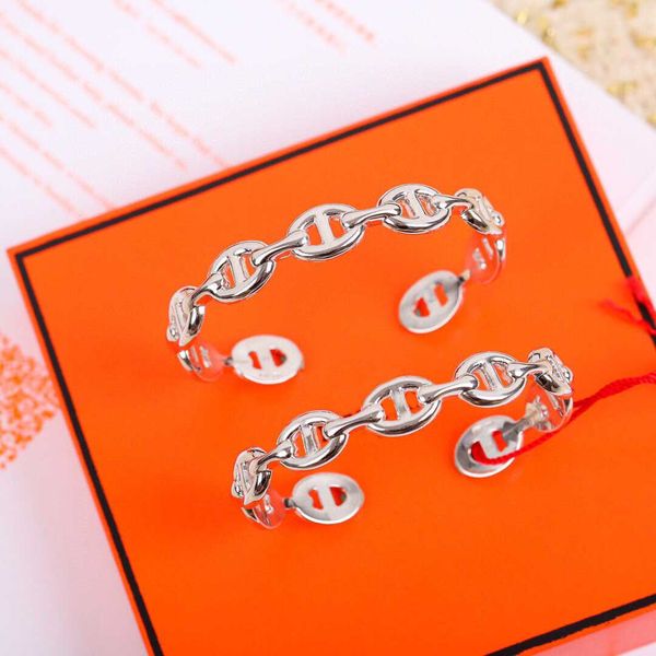 S925 Silver Opened Bracelet in Platinum Color for Women Wedding Jewelry Pired
