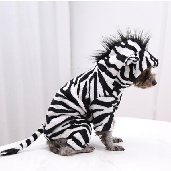 

dog apparel cute gift cat soft party funny clothes autumn winter daily pet supplies thickened warm hoodie zebra costume puppy