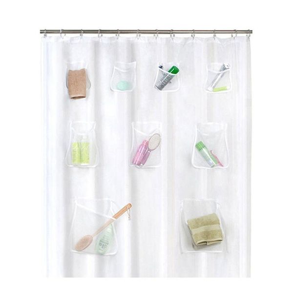

shower curtains pvc home modern design durable curtain household el bathroom with phone holder easy install transparent waterproof