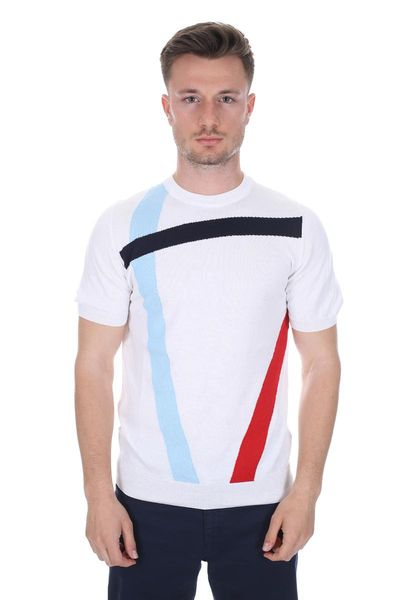 

men's t-shirts diandor male knitwear t-shirt white/white 2117701, White;black