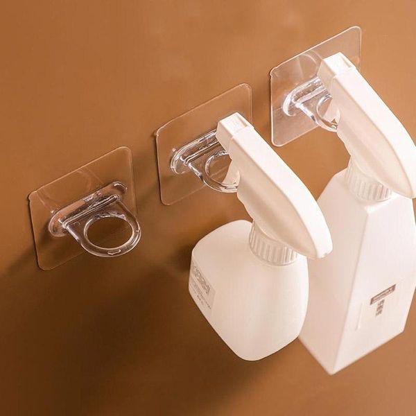 

hooks & rails 4/6/8/10pcs punch-non-marking round hook transparent sucker hanger clothes storage rack kitchen bathroom adhesive
