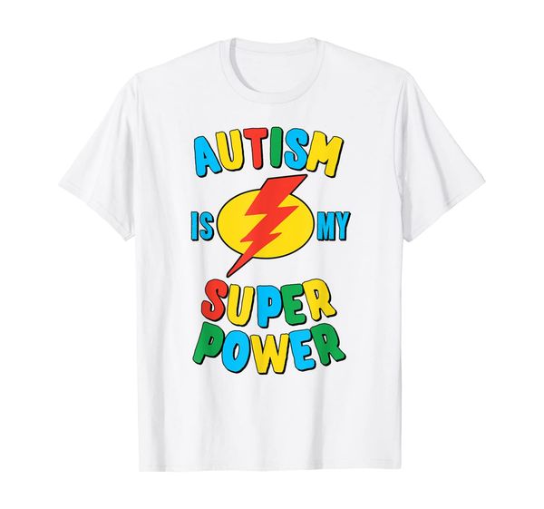 

autism is my superpower t-shirt, White;black