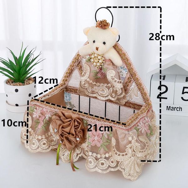 

storage bags lace fabric hanging basket handmade cute bear porch