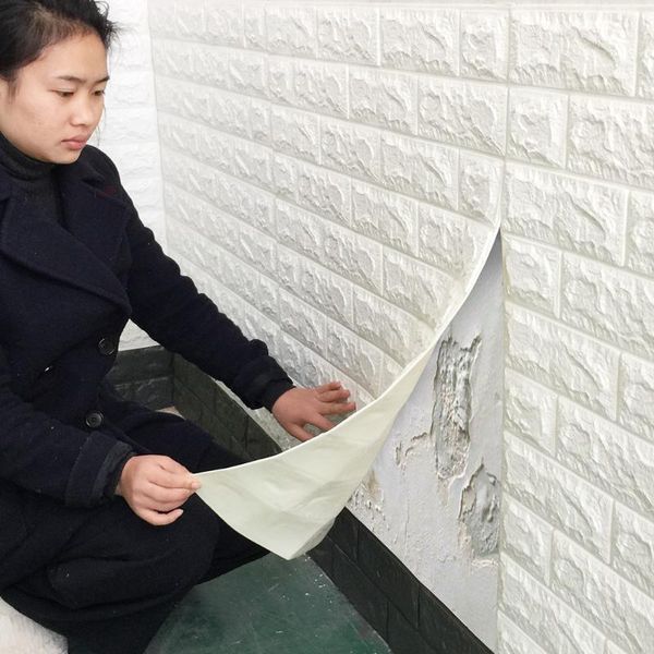 

wallpapers 70cmx38cm pe form 3d wall stickers living room brick pattern paper stickie kids bedroom home decor self adhesive wallpaper