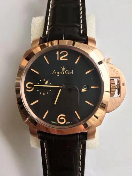 

classic men automatic mechanical sapphire brushed stainless steel watches silver blue leather luminous watch glass back wristwatches, Slivery;brown