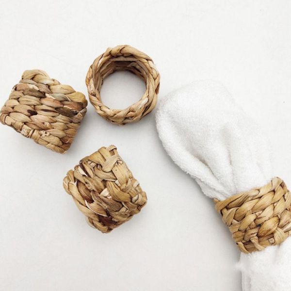 

napkin rings natural material straw corn husk ring water hyacinth grass buckle
