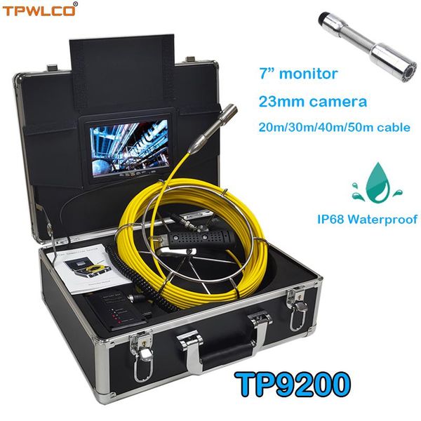 

pipe pipeline drain inspection system 1000tvl video recorder camera 23mm len 20-50meter cable 7inch color screen ip cameras