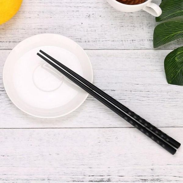 

pair japanese chopsticks alloy non-slip wood color sushi chop sticks set chinese gift family friends colleagues gifts