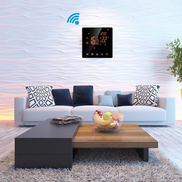 

smart home control wi-fi /no wifi orange / white thermostat digital temperature controller ap