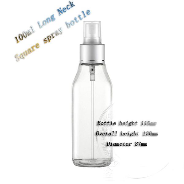 

30pcs/lot capacity 200ml the anodized aluminum spray bottle necked square plastic storage bottles & jars