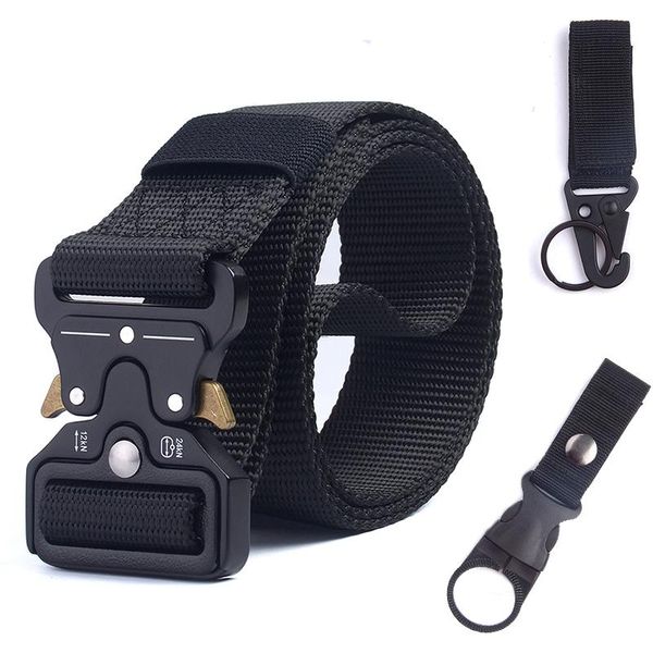 

belts men's belt army outdoor hunting tactical multi function combat survival marine corps canvas for nylon male luxury, Black;brown