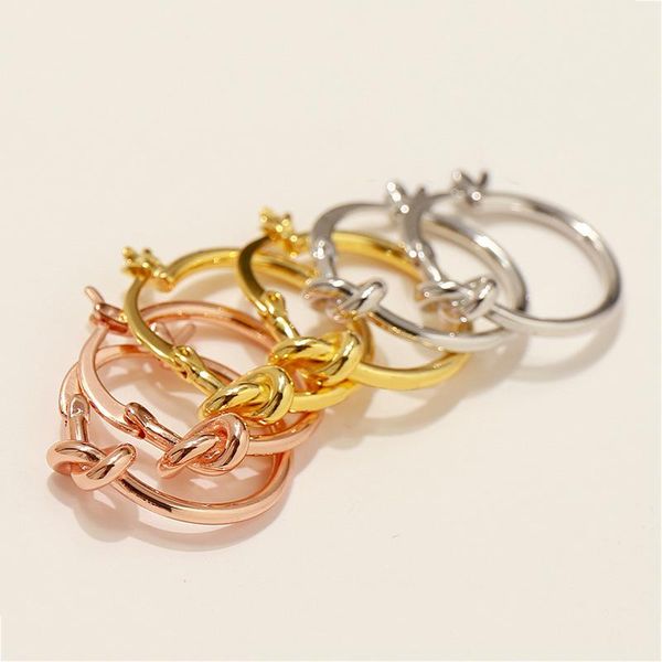 

stud the selling brass and gold jewelry in 2021 is stylish versatile with glossy all-metal knotted earrings for women, Golden;silver