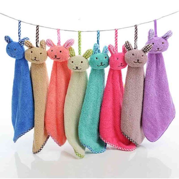 

baby nursery hand towel baby bath towels toddler soft cartoon animal wipe hanging bathing towel for children bathroom ts164