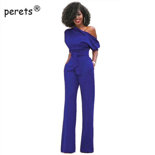 

women's jumpsuits & rompers autumn bodysuit one shoulder short sleeve long trousers solid color jumpsuit 2021 fashion casual loose wome, Black;white