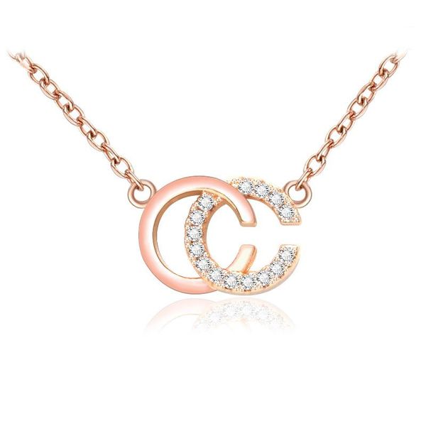 

wholesale 2019 fashion brand designer double letters necklace gold tone necklace for women men wedding party jewelry gift, Silver