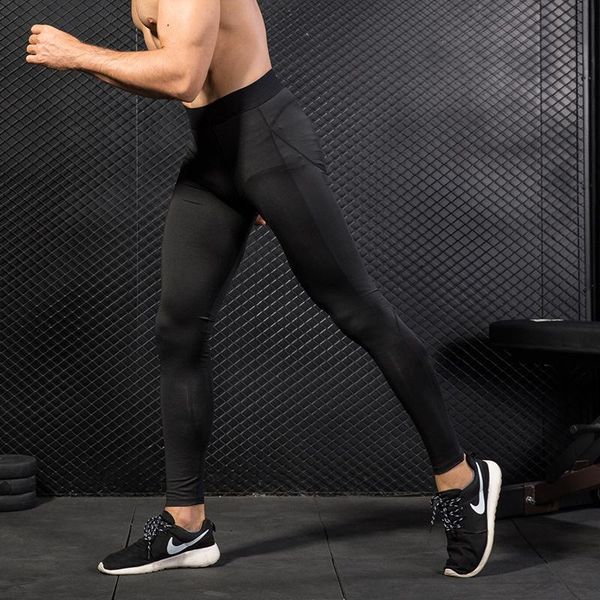 

men's pro track pants tight training fitness running mesh stitching quick-drying stretch yoga outfit