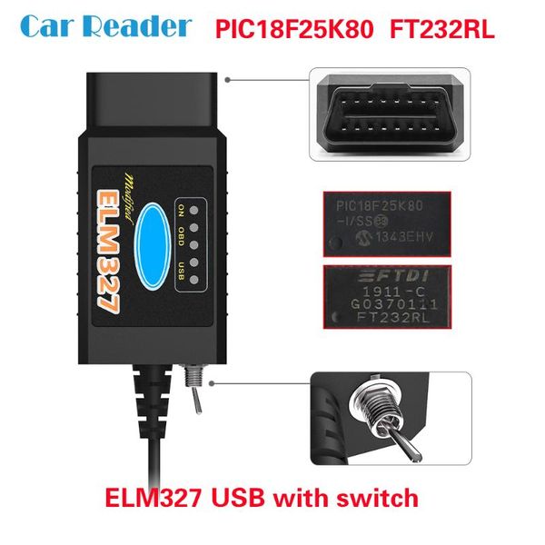 

code readers & scan tools obdii elm327 for pic28f25k80 ftdi ft232rl/ch340 hs can /ms forscan v1.5 auto dignostic tool