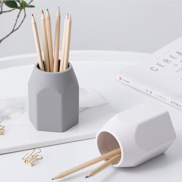 

pencil cases desksilicone pen holder office school storage case plastic box desk organizer clear white