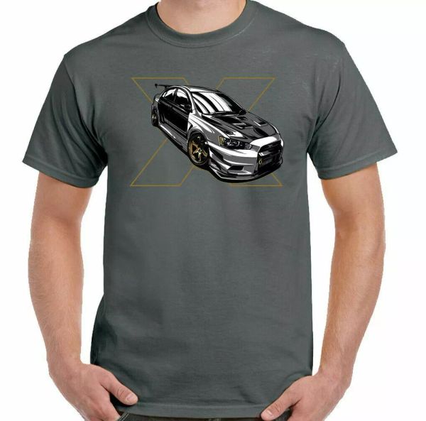 

mitsubishi lancer evo x t-shirt inspired fan man car enthusiast parts, White;black